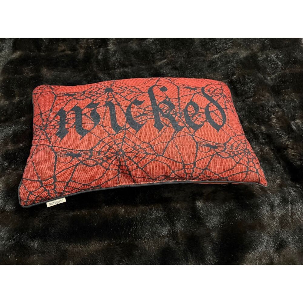 Halloween pier 1 one wicked orange cobweb lumbar throw pillow